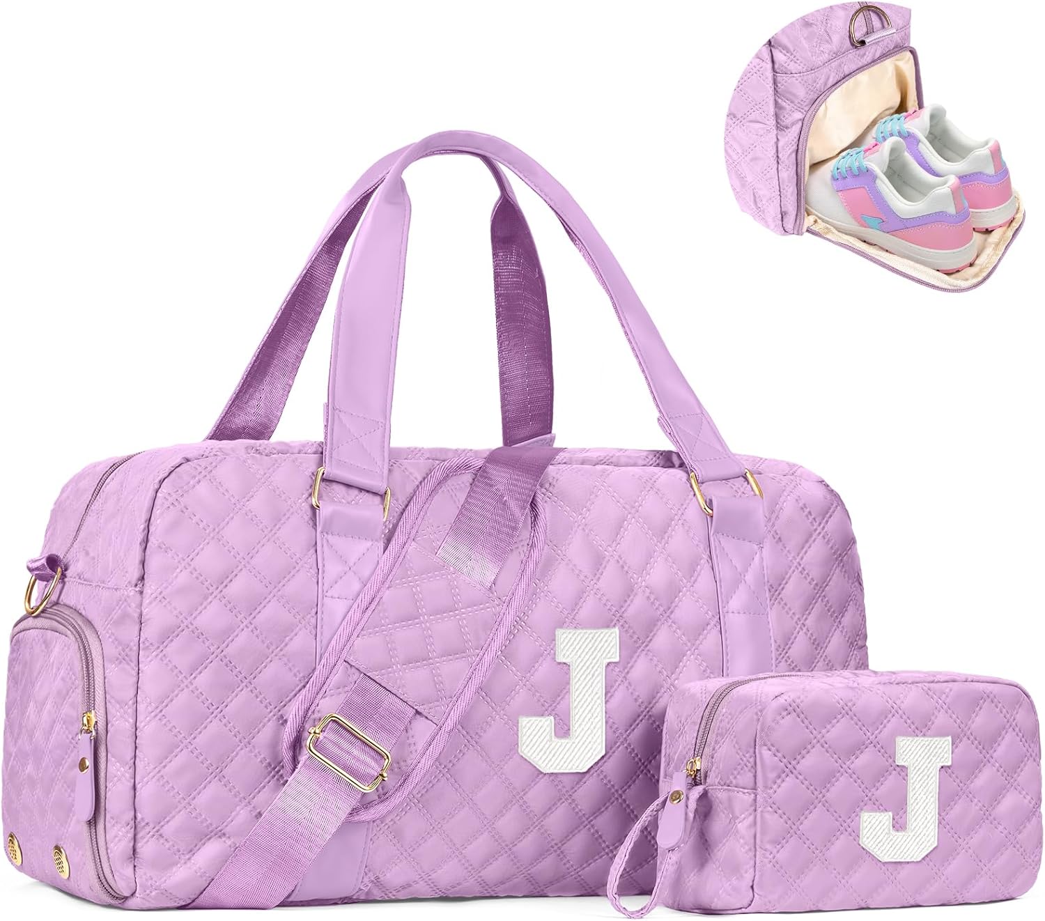 Personalized Initial Travel Duffle Bag for Women and Girls