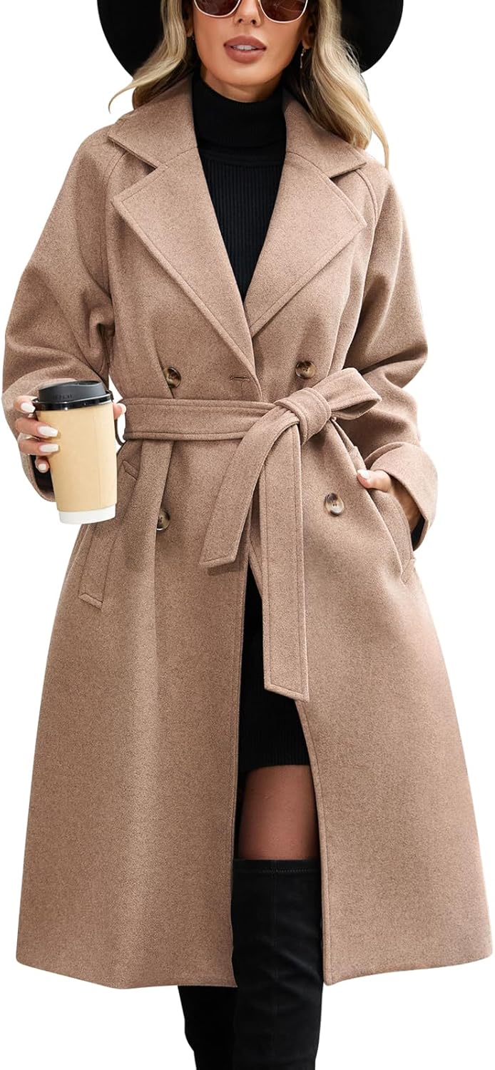Women's Mid-length Autumn Winter Long Trench Coat With Belt