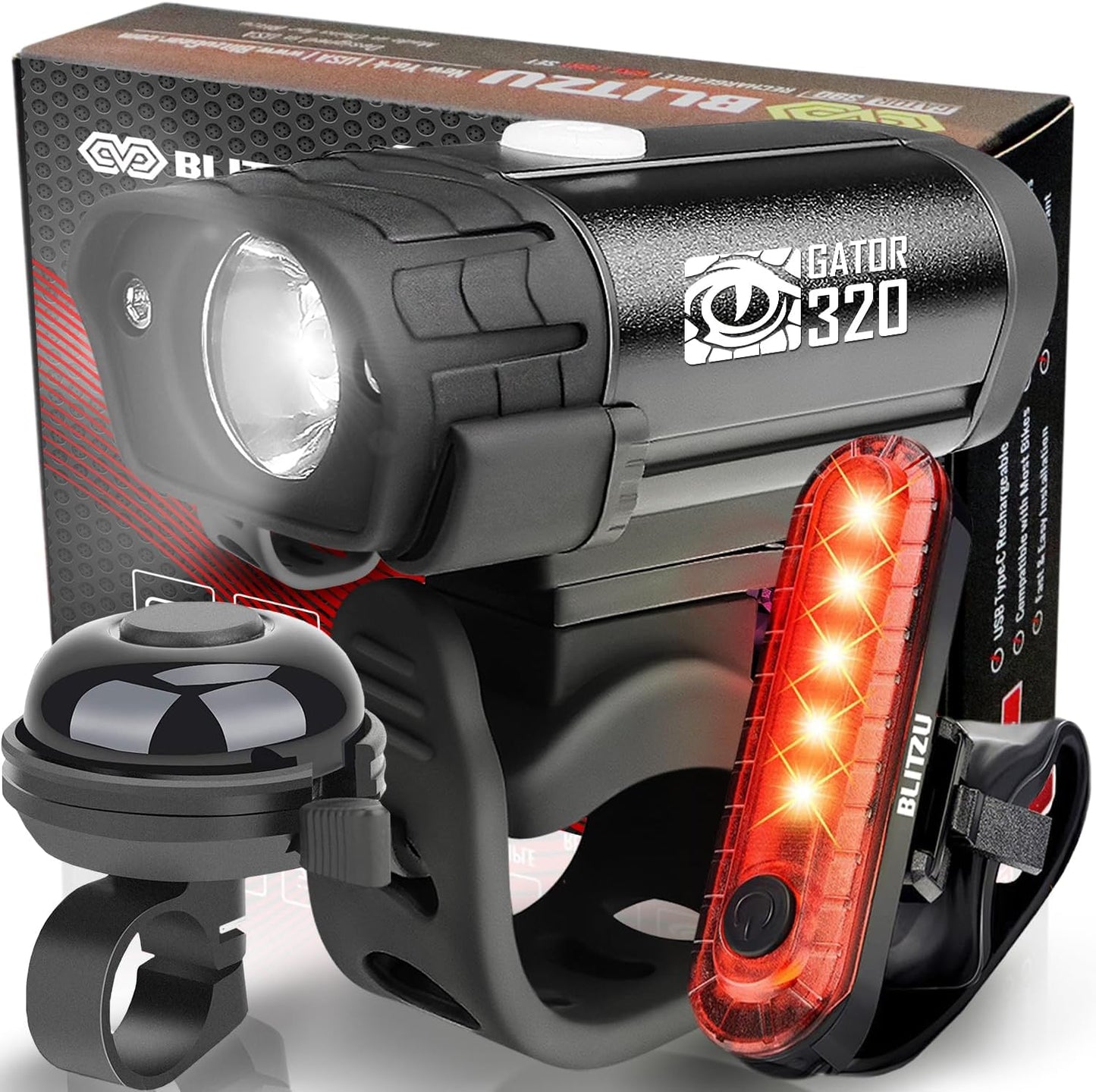 BLITZU Bike Lights Set for Ultimate Night Riding Safety