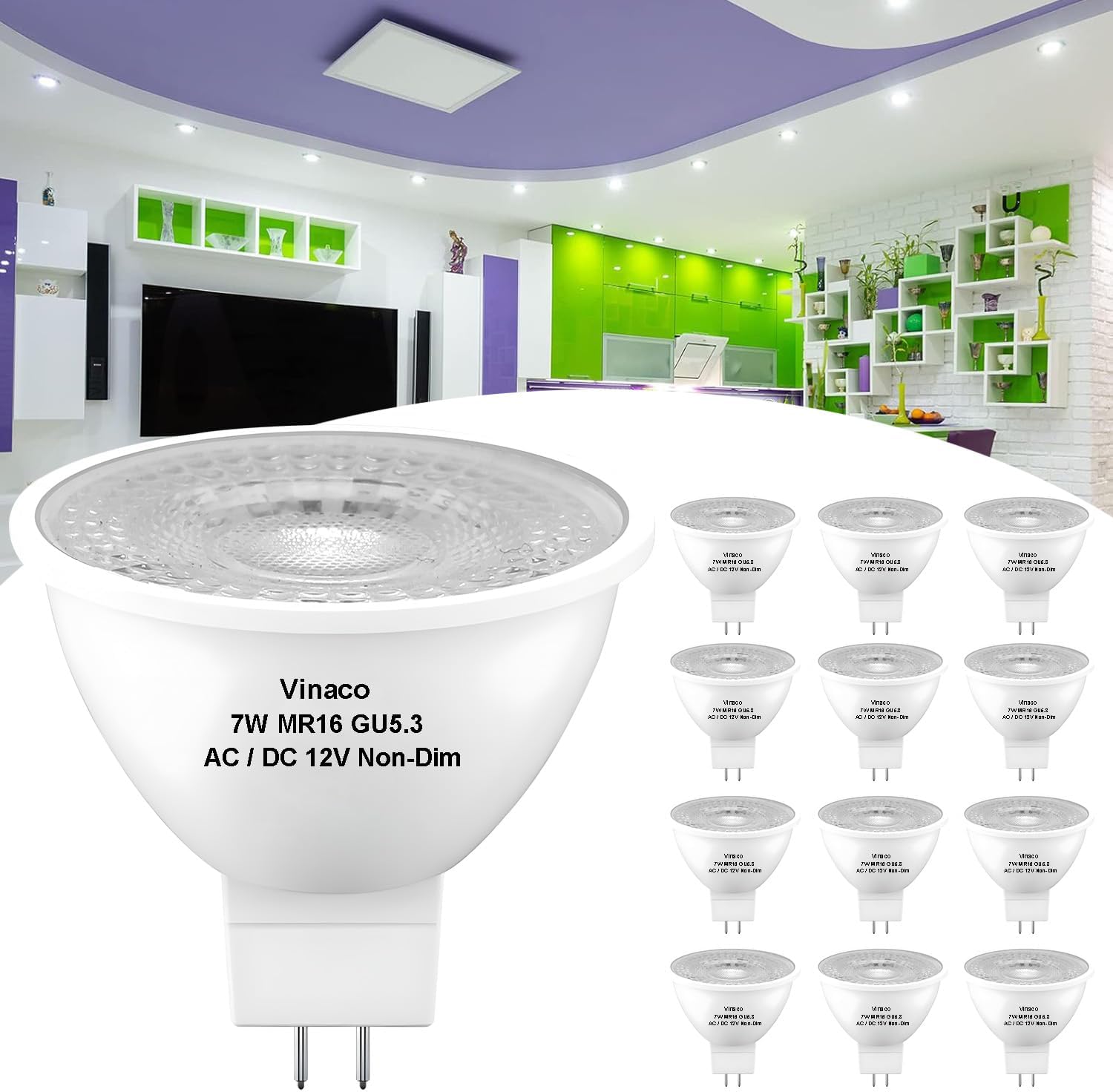 Vinaco MR16 LED Bulb 5000K Daylight for Bright Lighting Needs