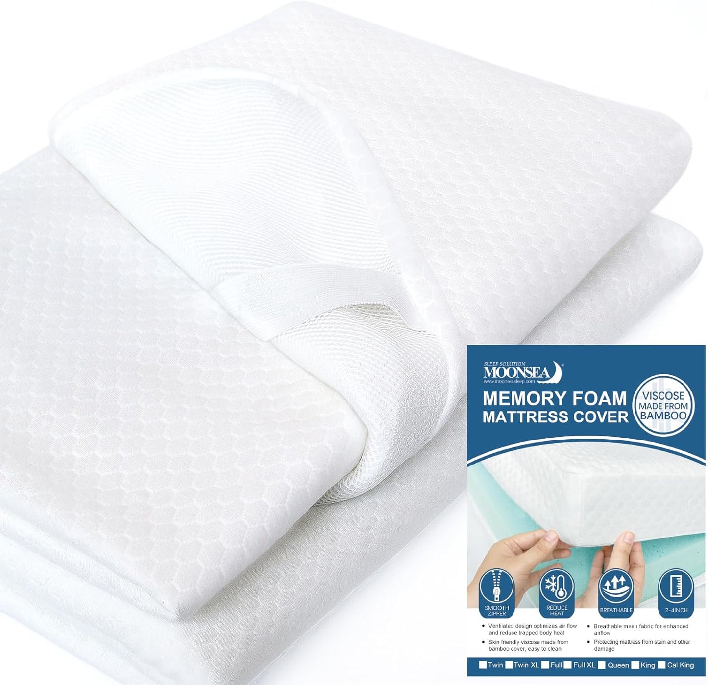 Queen Size Mattress Topper Cover with Zippered Viscose Design