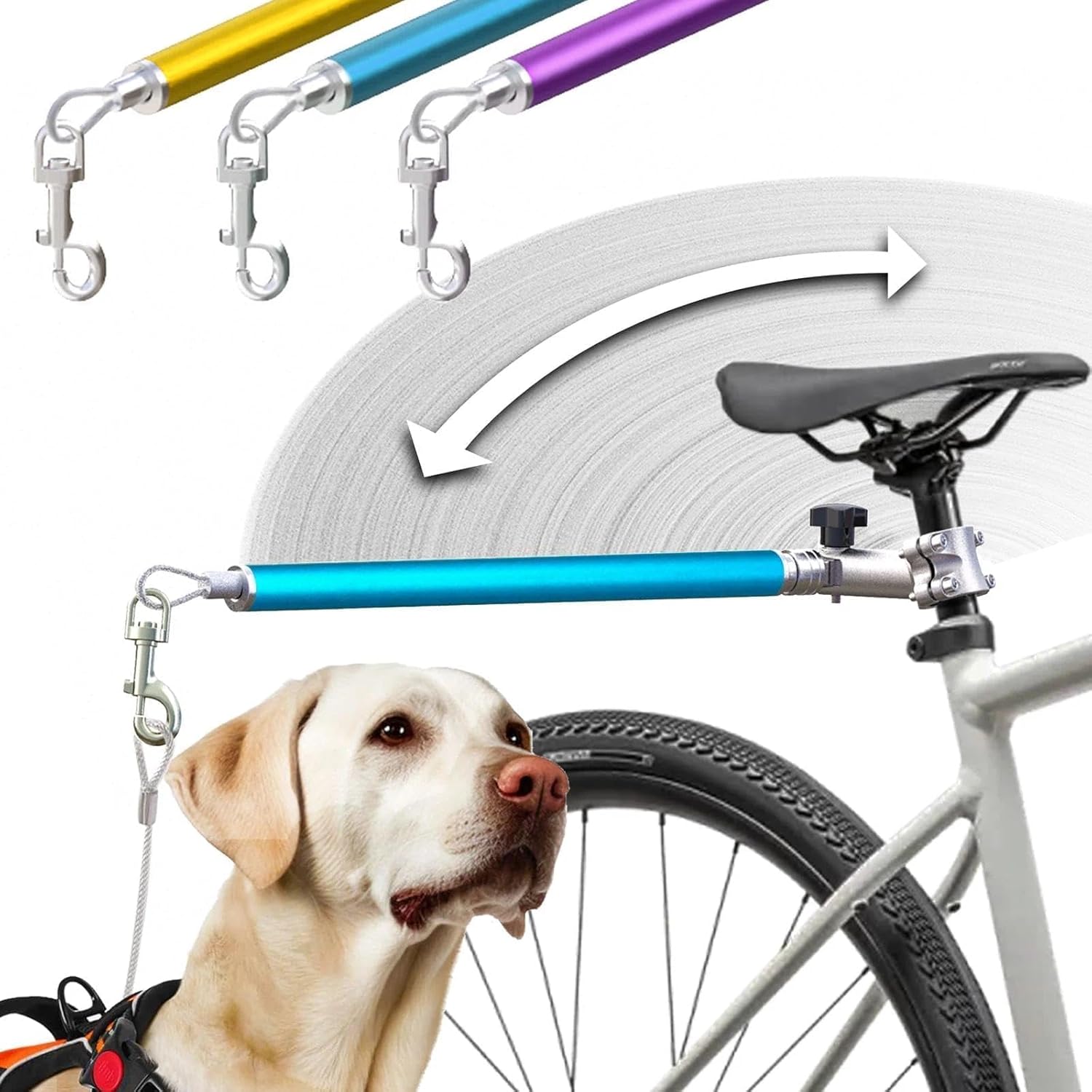 Hands-Free Bicycle Dog Leash for Medium & Large Dogs - Safe Rides