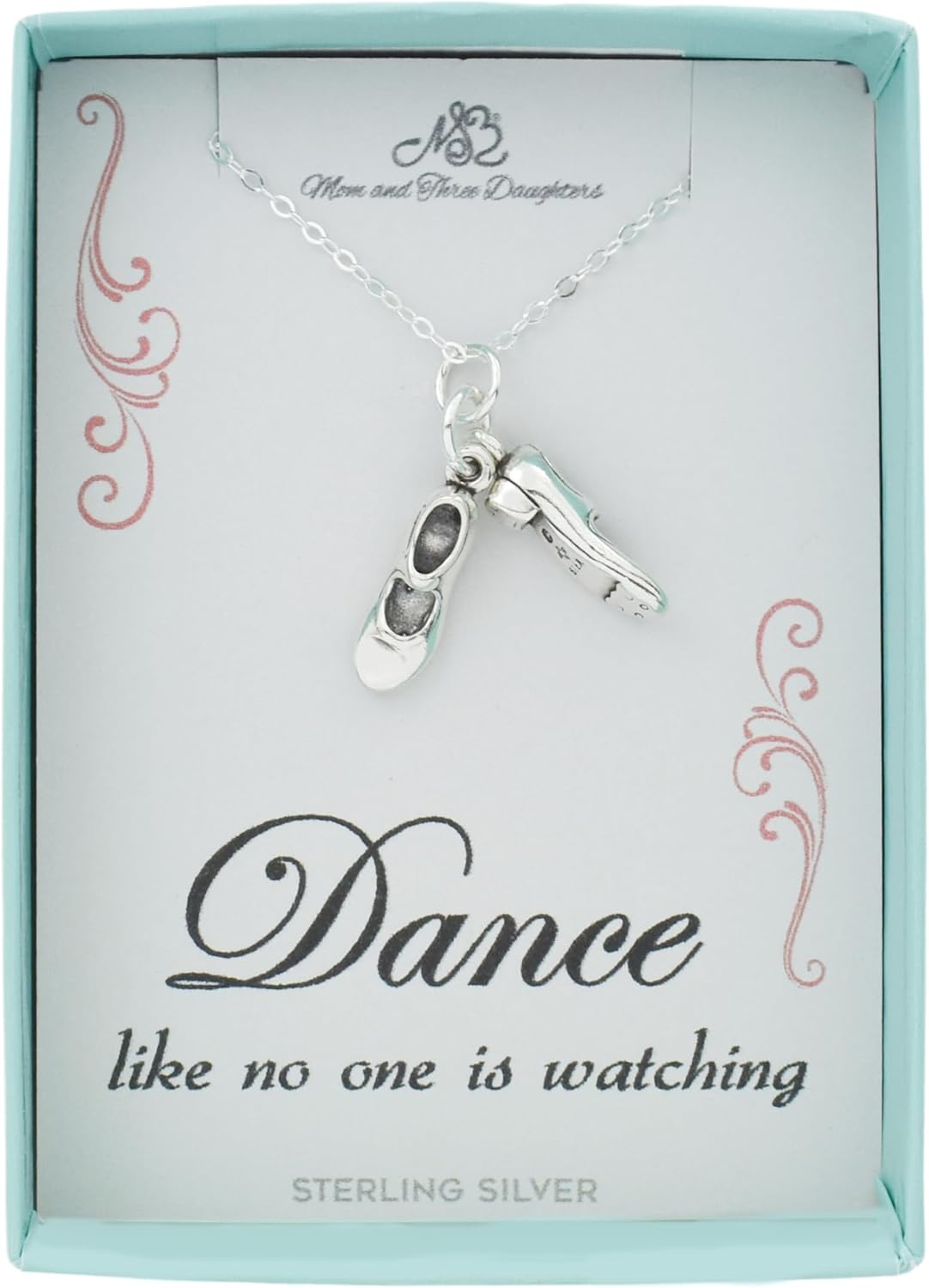 Tap Dance Necklace in Sterling Silver for Little Girls Gift