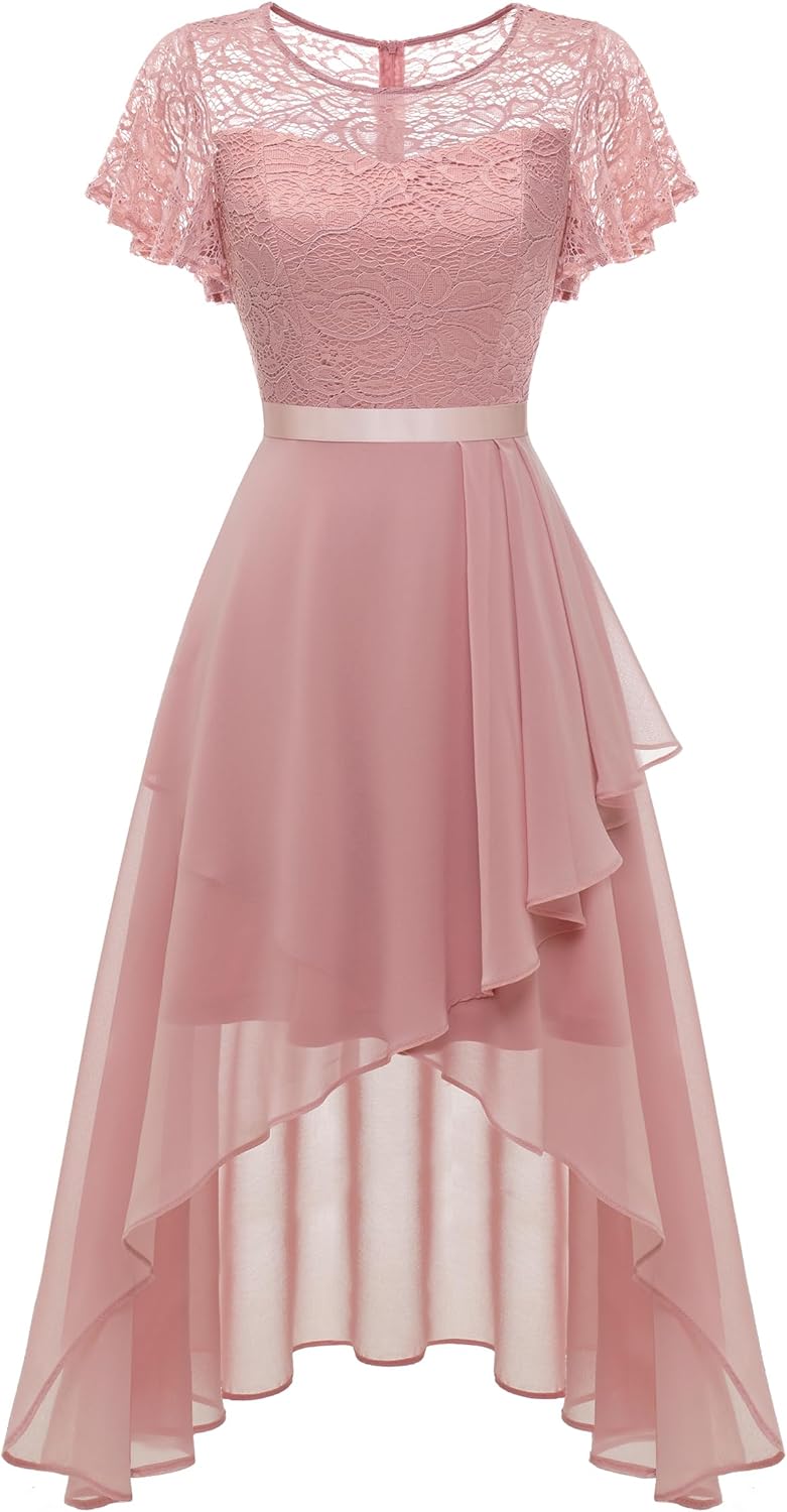 Elegant Flutter Sleeve Wedding Guest Dress for Formal Occasions