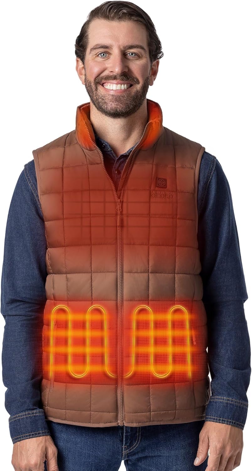 ORORO Men's Lightweight Heated Quilted Vest for Ultimate Comfort