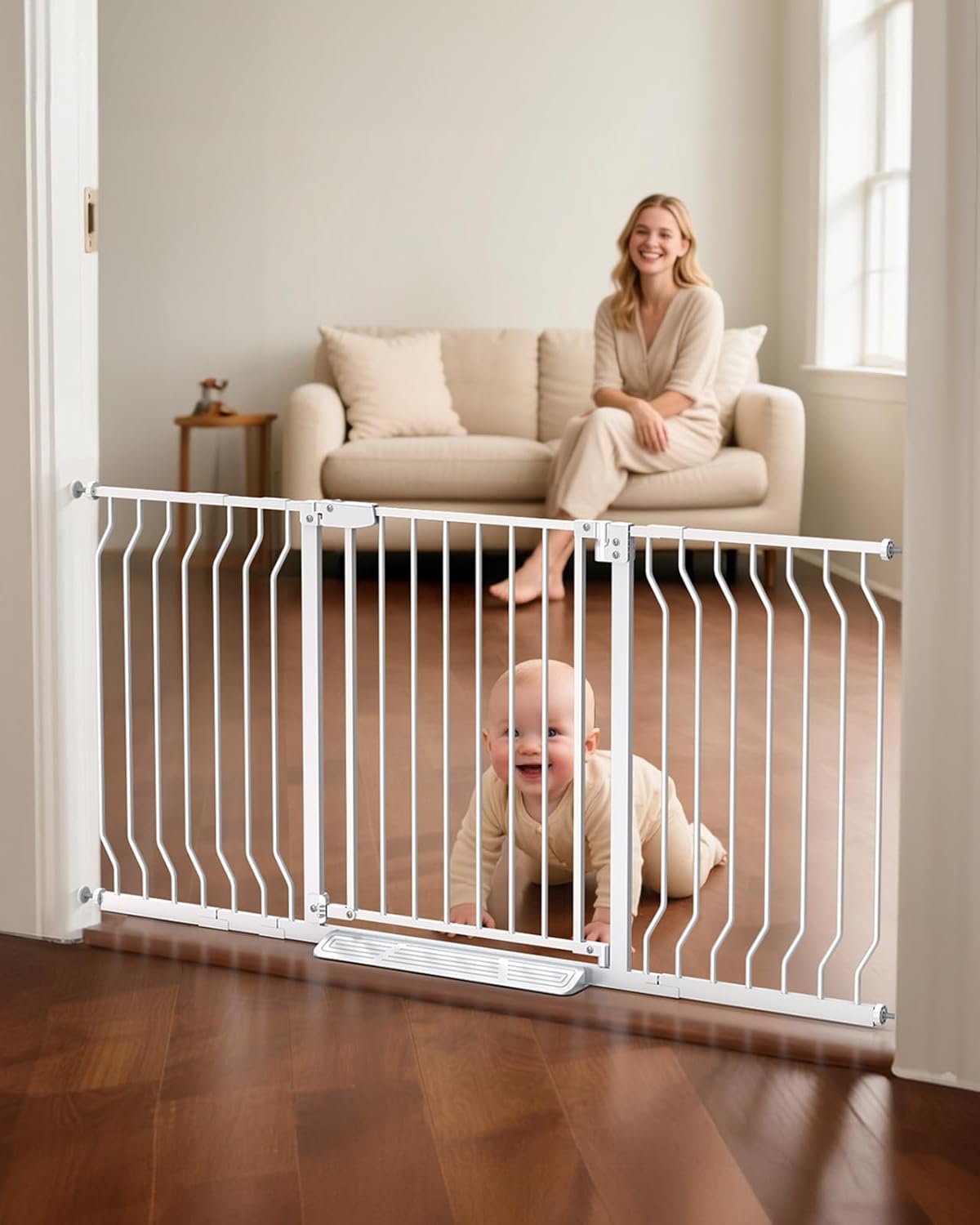 30in-63in Extra Wide Baby Gate for Kitchens, Stairs, and Doorways
