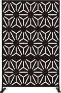 Hexagonal Star Metal Privacy Screen 74 in H x 47.2 in W - Black