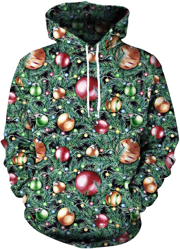 Funny Christmas Hoodies for Men with 3D Printed Graphics