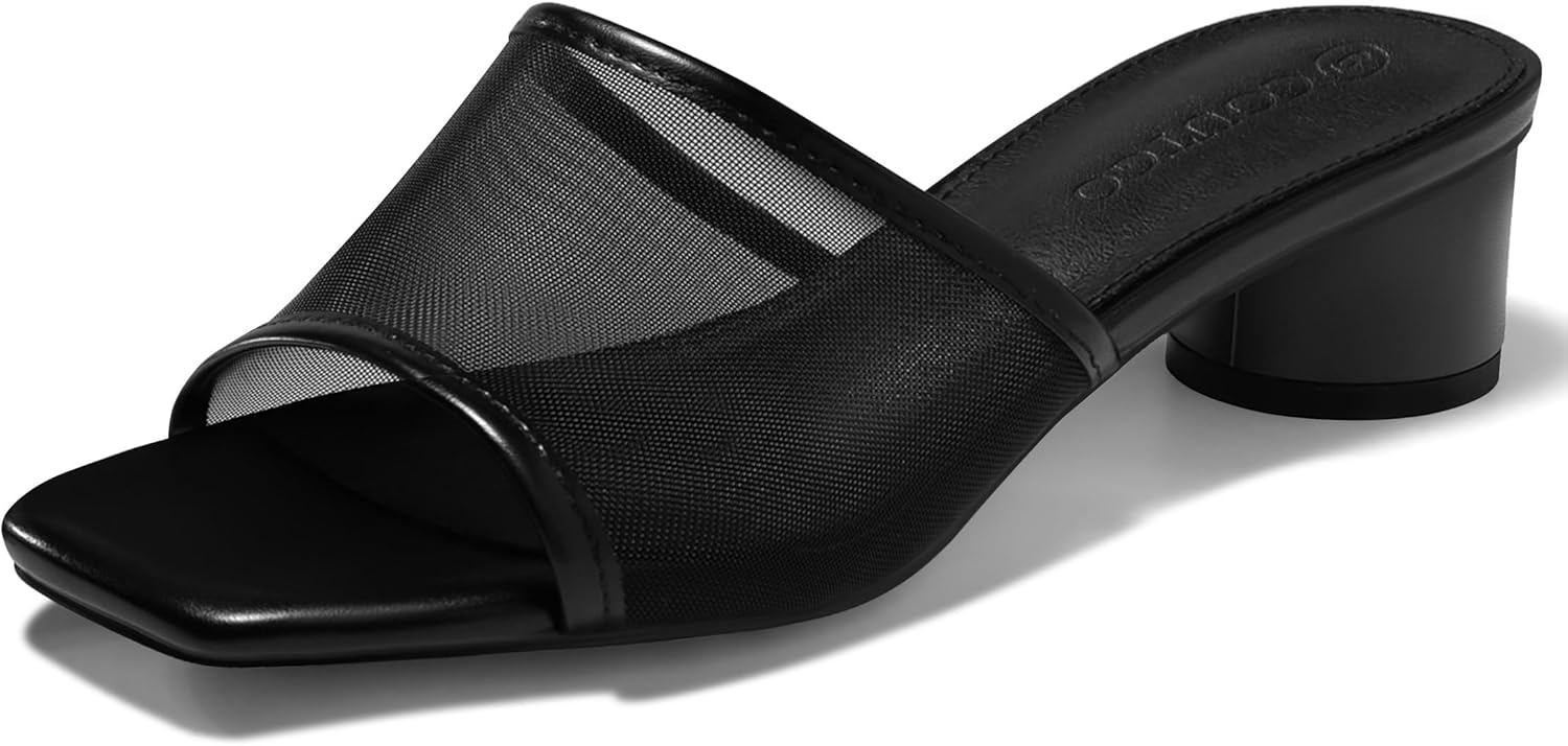 Coutgo Womens Slide Sandals with Chunky Heels for Summer