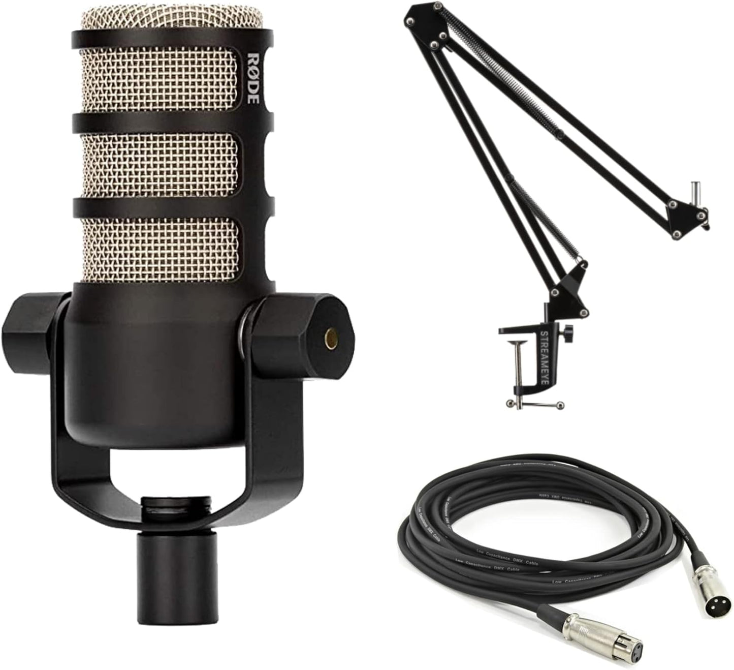 Rode PodMic Dynamic Podcast Microphone with StreamEye Accessories