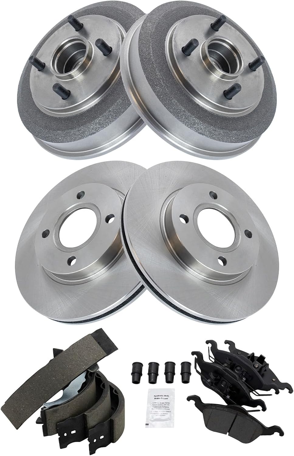TRQ Front & Rear Brake Pad & Rotor Kit for 2000-2004 Ford Focus