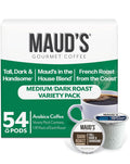 Maud's Dark Roast, Medium Roast & French Roast Coffee Pods Bundle - 54