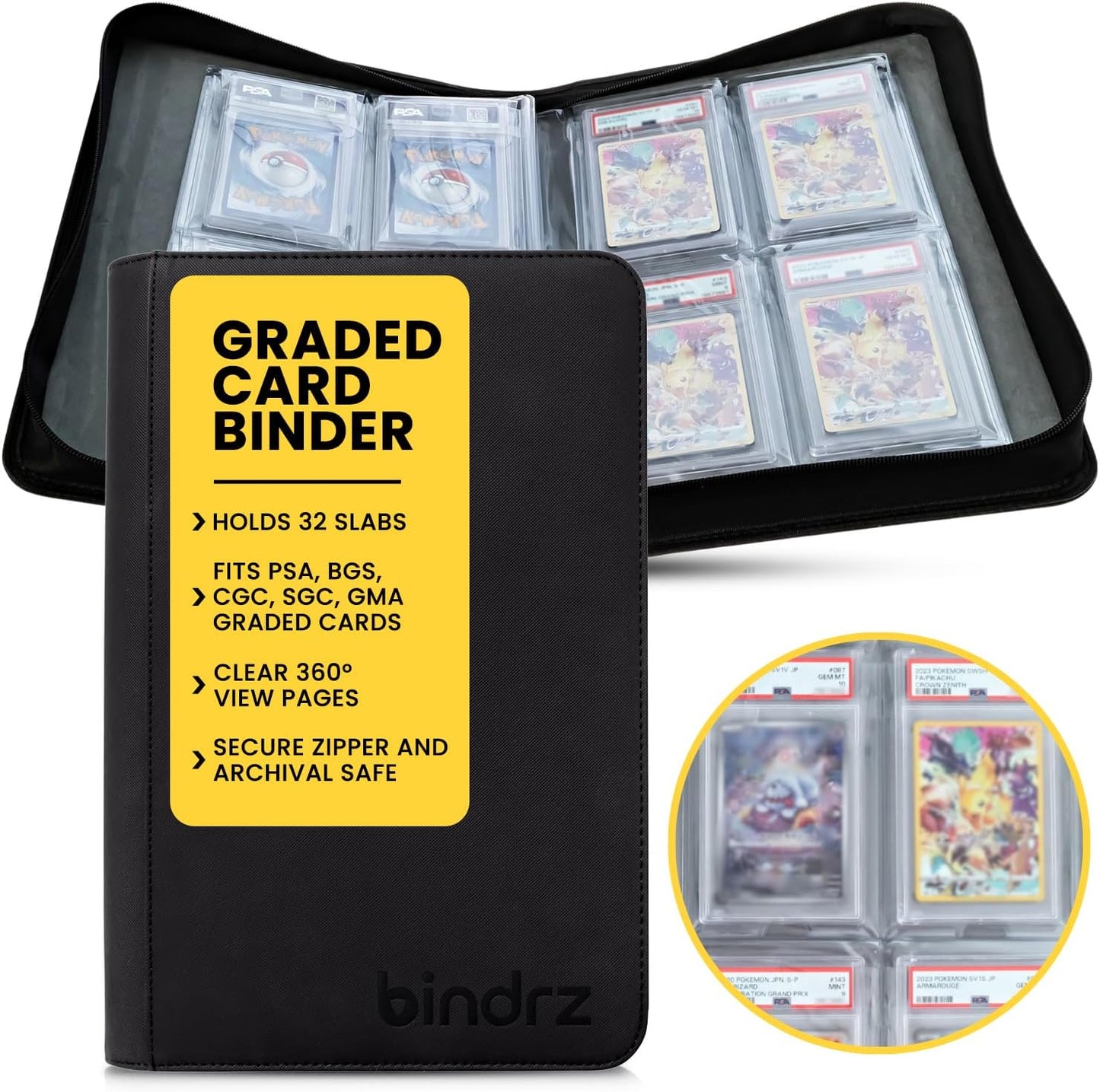 4 Pocket Graded Card Binder for 32 Slabs - Archival Safe Storage