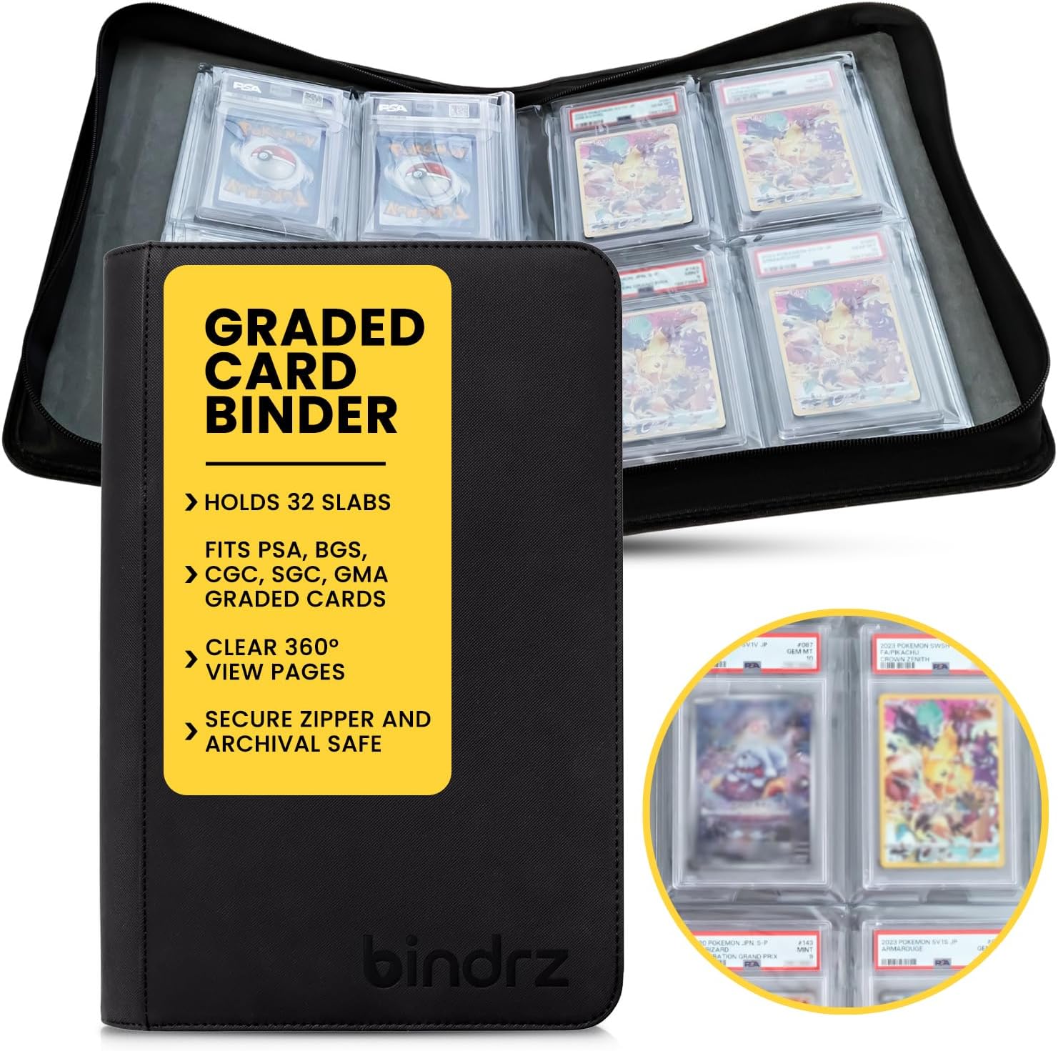 4 Pocket Graded Card Binder for 32 Slabs - Archival Safe Storage