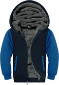 Boys Hoodie Zip Up Sherpa Lined Jacket for Ages 6-15 - Warm Fleece