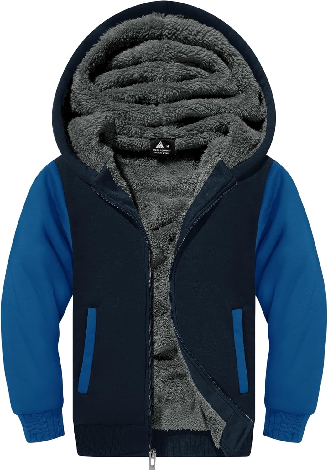 V VALANCH Boys Hoodie Zip Up Fleece Lined Jacket for Kids