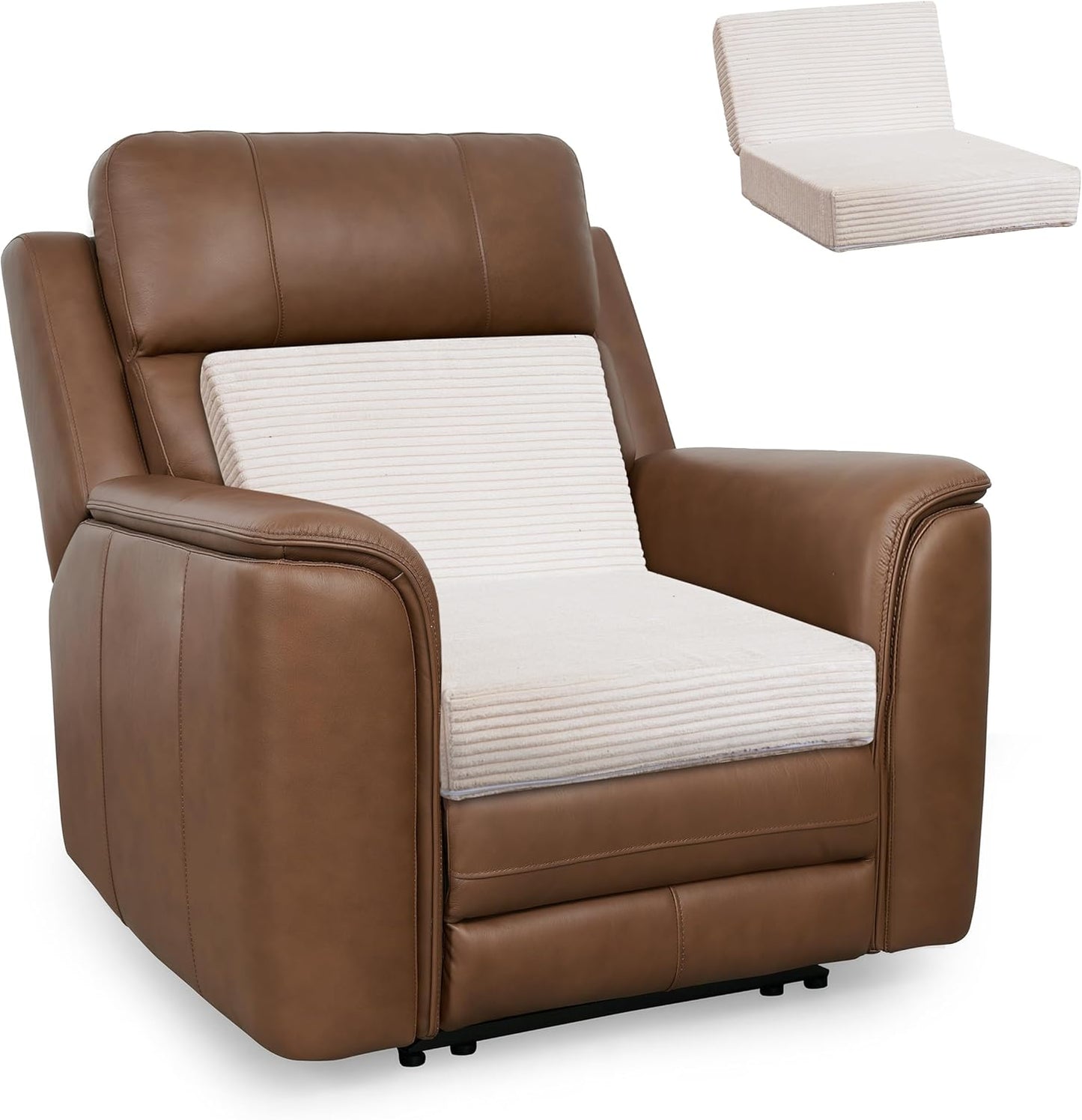 HIGOGOGO Corduroy Recliner Chair Cushion with Lumbar Support