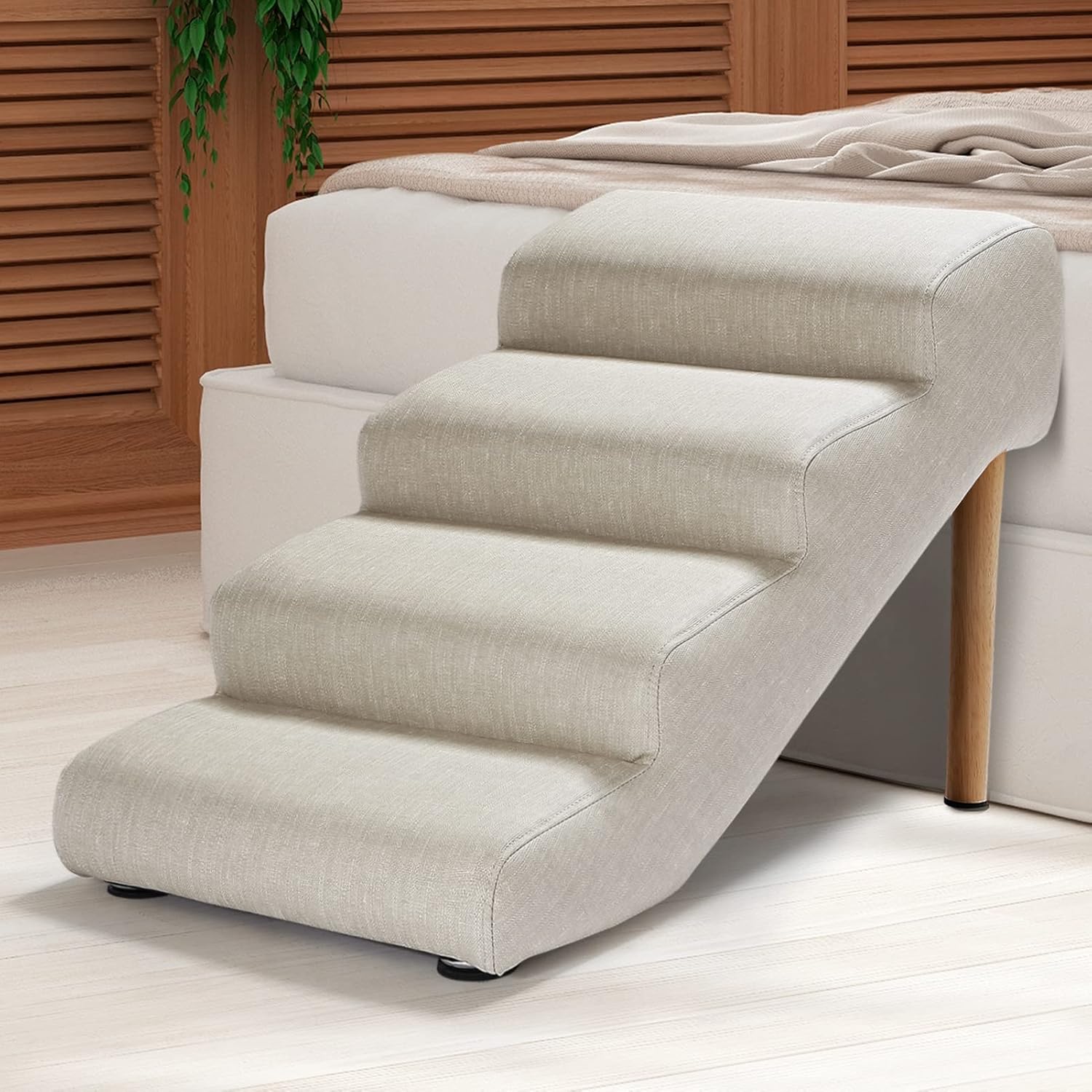 Senneny Faux Leather Dog Stairs for Pets up to 150 lbs
