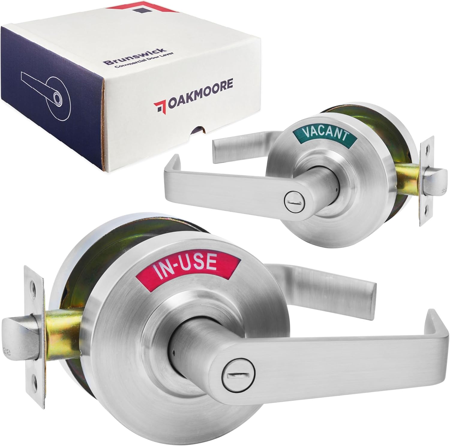 Commercial Door Handle with Vacant Occupied Lock for Restrooms