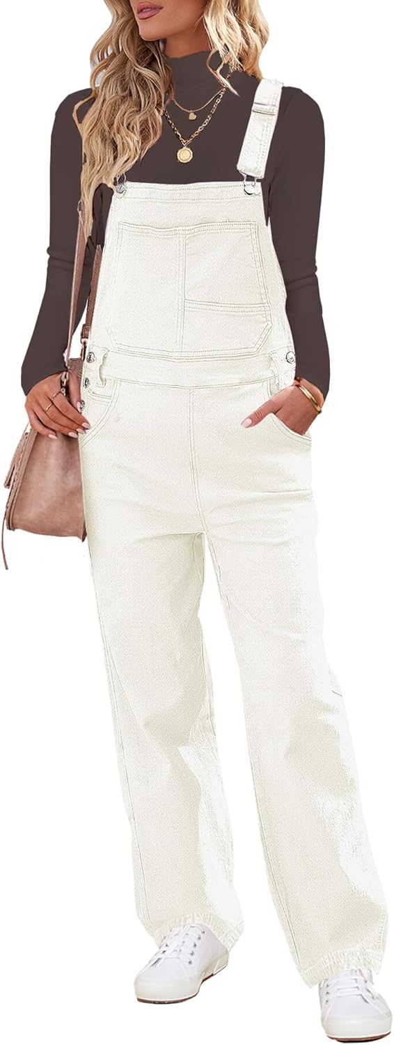 Luvamia Women Loose Fit Denim Bib Baggy Overall Jumpsuit