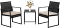 3-Piece Patio Furniture Set Khaki - Compact Weather-Resistant Seating