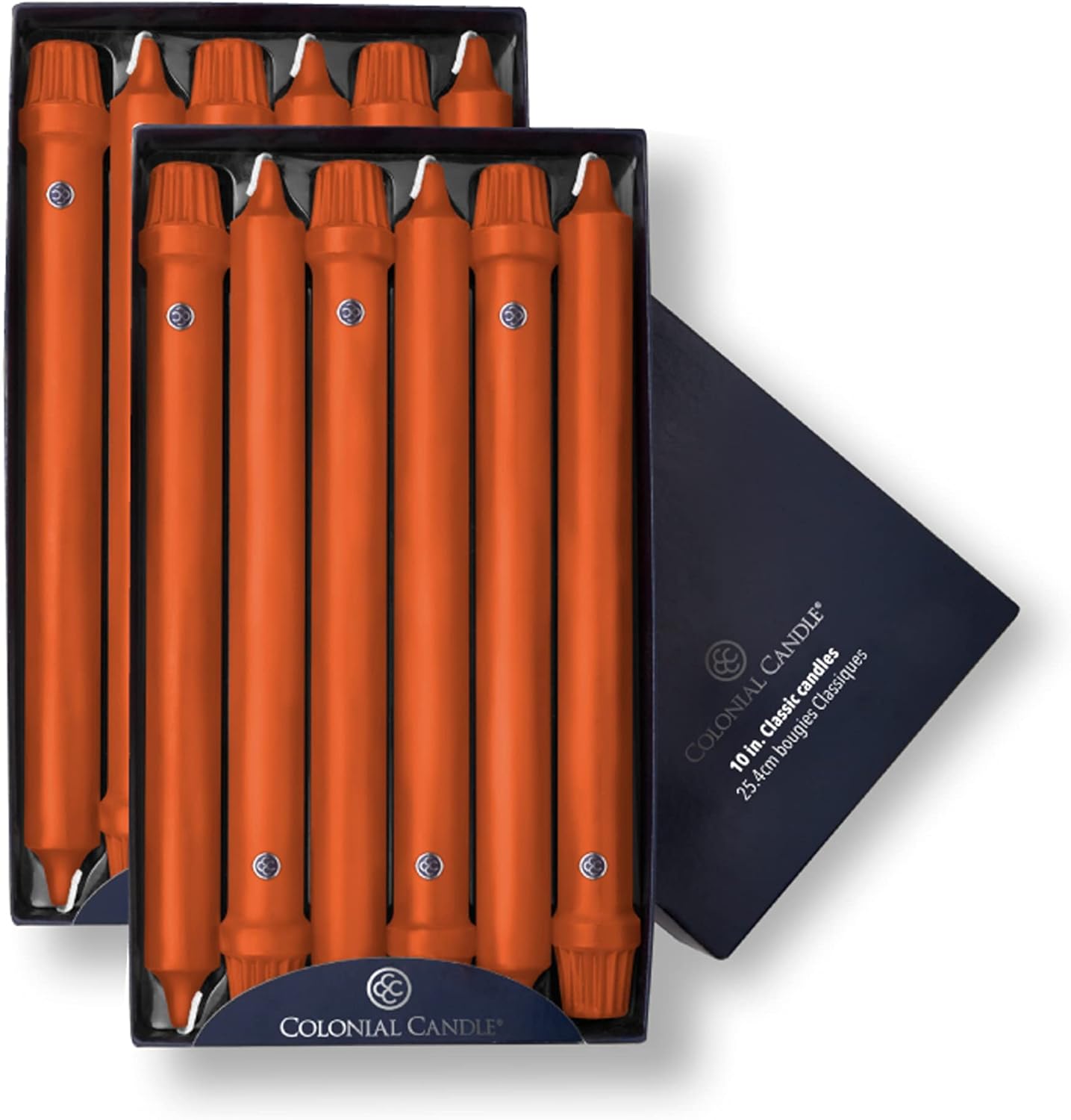 Elegant Pumpkin Taper Candles for Any Occasion - 10 In, Pack of 12