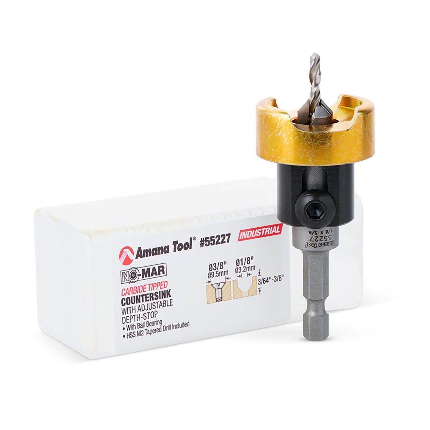 82 Degree Carbide Tipped Countersink Set with Adjustable Depth Stop