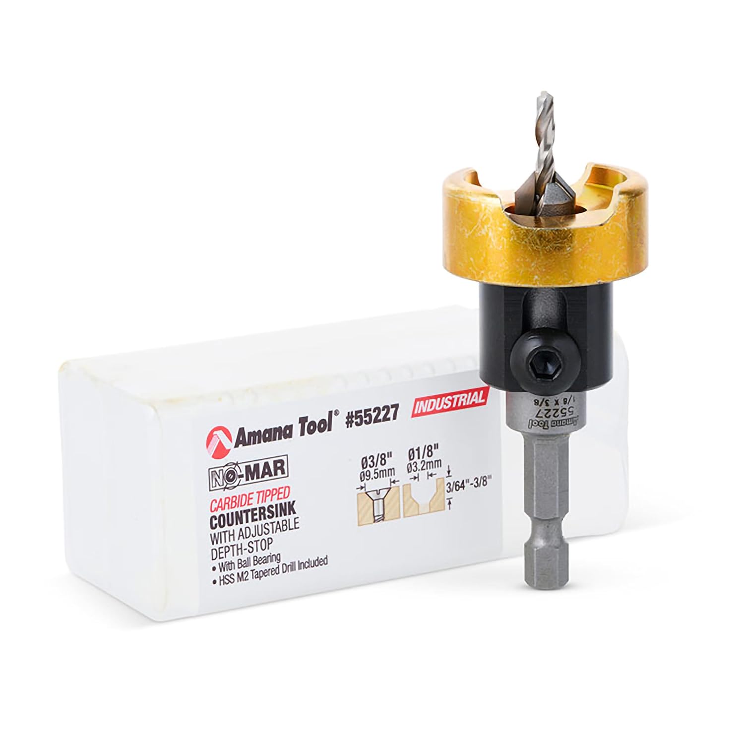 82 Degree Carbide Tipped Countersink Set with Adjustable Depth Stop