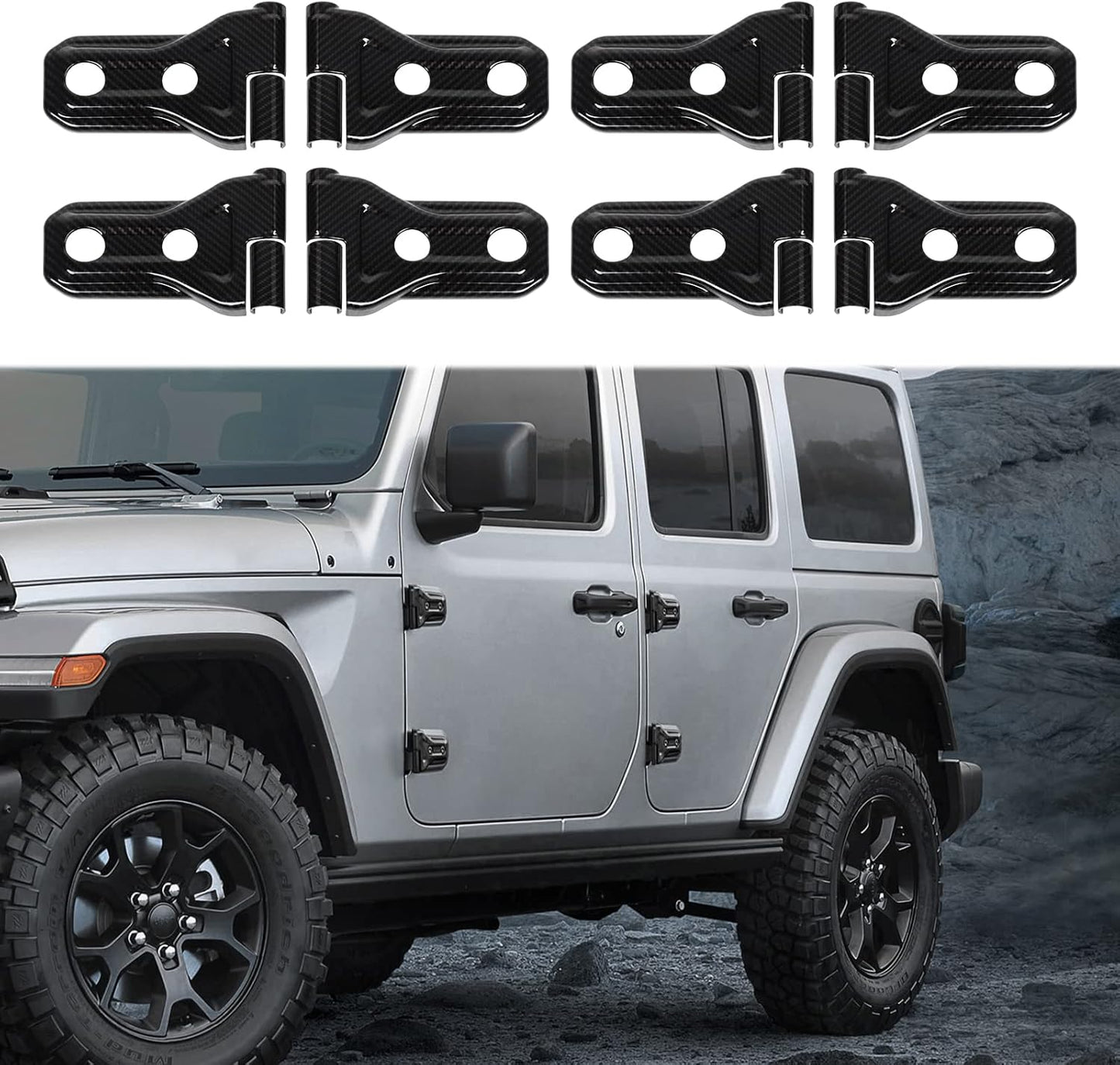 RT-TCZ Door Hinge Cover Trim for Jeep Wrangler JLU & Gladiator