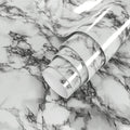Black White Marble Contact Paper 35in x 197in - Glossy Peel & Stick