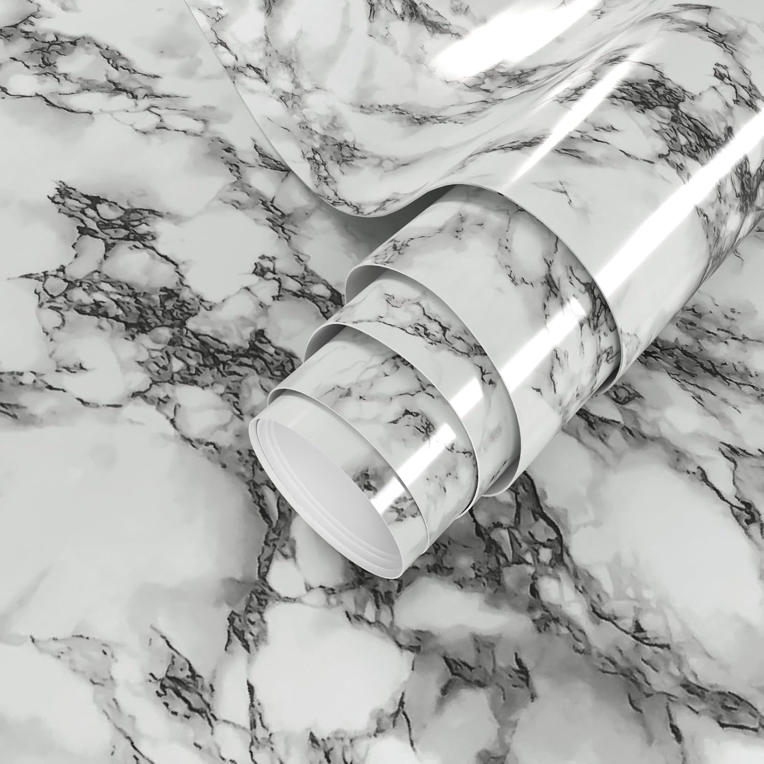 VIOPVERY Black White Marble Contact Paper for Stylish Decor