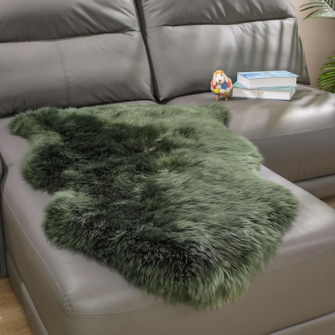 Fluffy Genuine Sheepskin Rug for Cozy Living Room Decor
