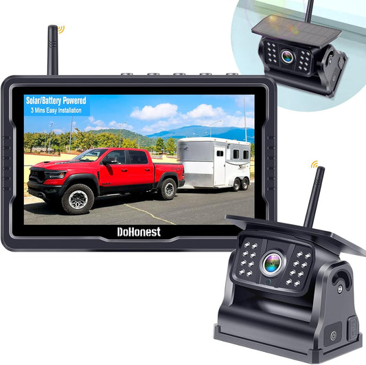 Portable Solar Backup Camera: Wireless HD 1080P DoHonest R50