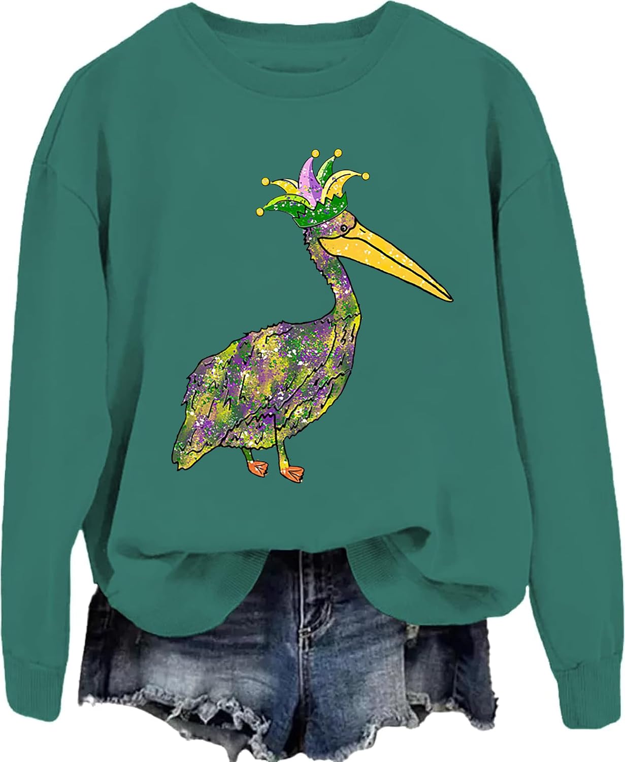 Colorful Mardi-Gras Sweatshirt - Fun for All!
