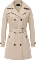 Chrisuno Women's Double Breasted Trench Coat Mid-Length (Style KH5G)