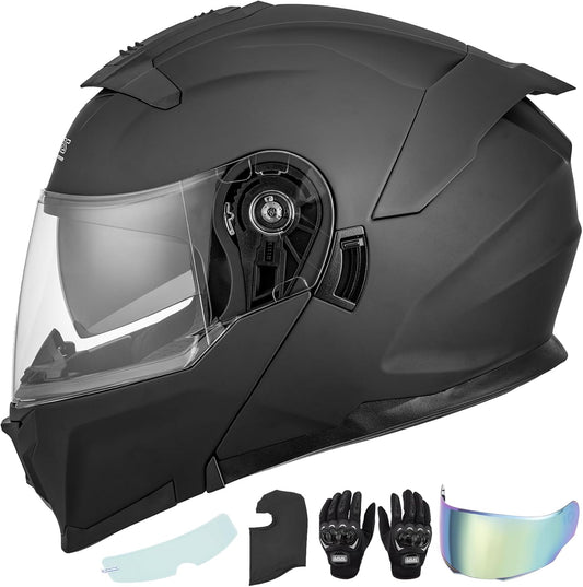 Modular Motorcycle Helmets Full Face Flip Up for Unisex Adults