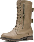 DREAM PAIRS Women's Lace-Up Combat Ankle Boots for Winter Style