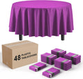 Magenta Round Tablecloths 84in Disposable 48-Pack - Easy Cleanup