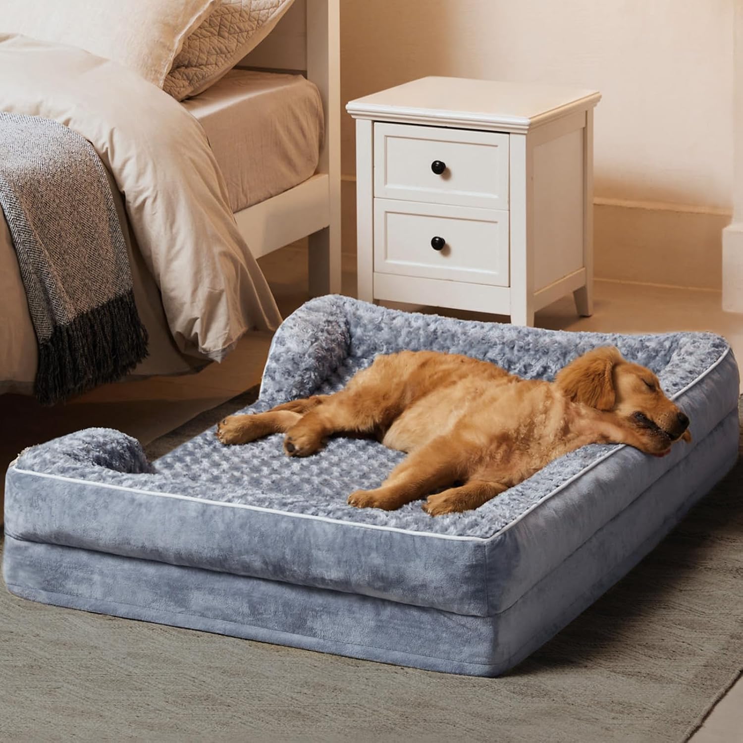 Orthopedic Dog Couch Bed for Large Dogs with Waterproof Lining