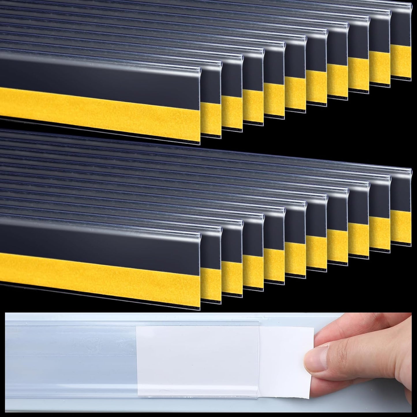 Fainne 100 Pcs Shelf Label Strips for Clear Price Tag Display