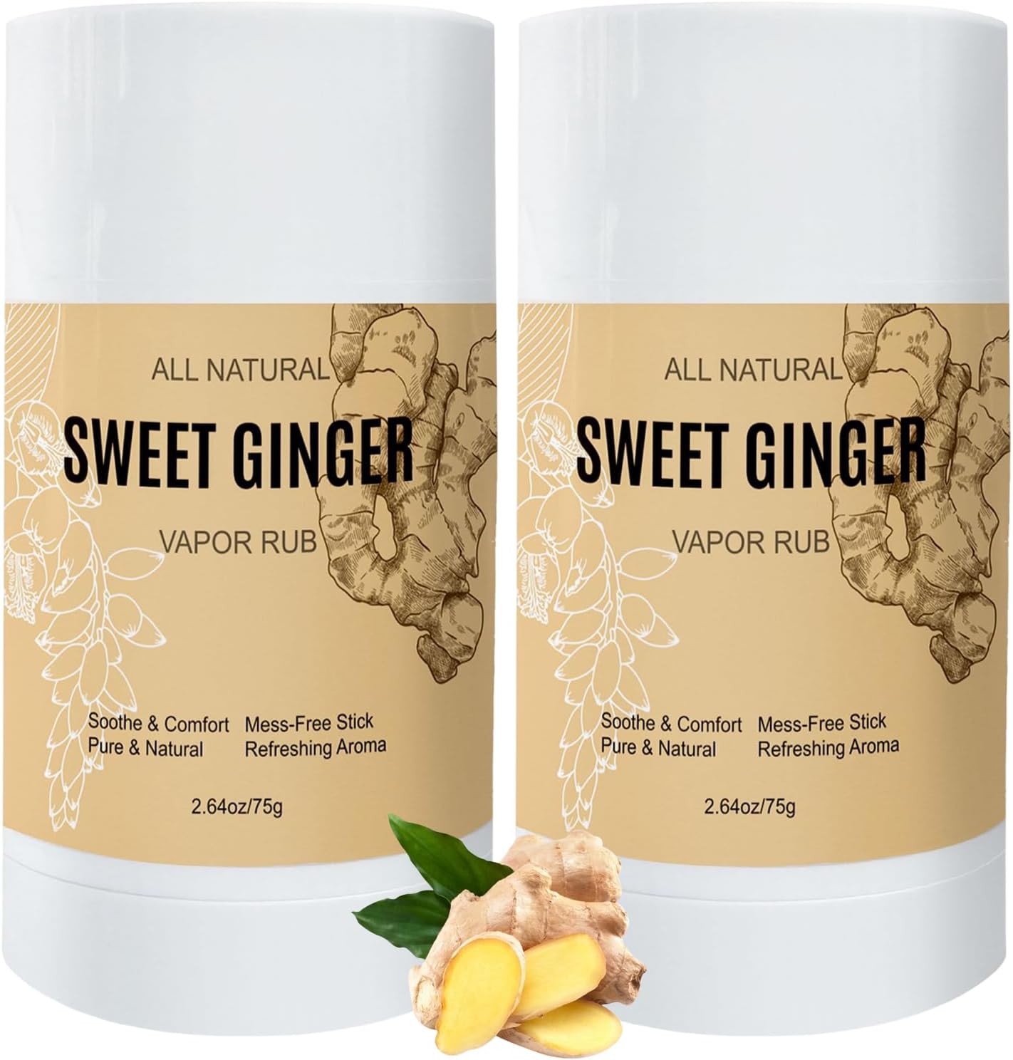 Sweet Ginger Vapor Rub Stick - All-Natural Herbal Balm for Relief