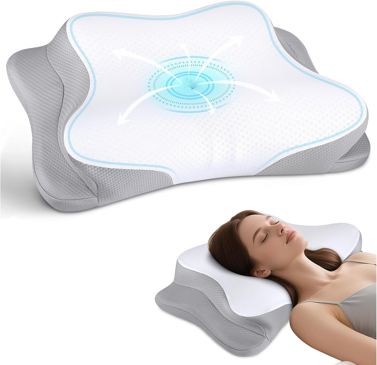 Cervical Neck Pillow for Pain Relief - Ergonomic Support Pillow