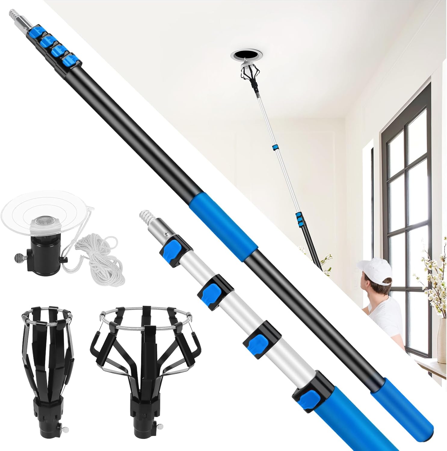 26 FT Reach Light Bulb Changer for High Ceilings and More
