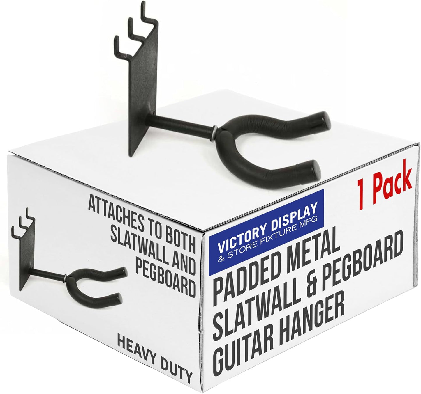 Victory Display Padded Metal Slatwall Guitar Hanger for All Types