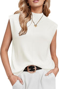 Womens Wool Blend Mock Neck Sweater Vest - Business Casual Fit