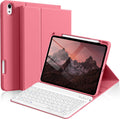 kenke iPad 11/10th Gen Case with Keyboard Pink - Detachable Bluetooth