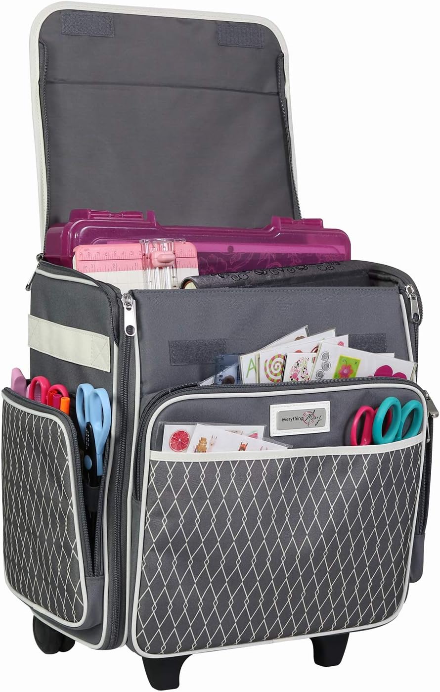 Everything Mary Rolling Scrapbook Storage Tote Bag for Crafts