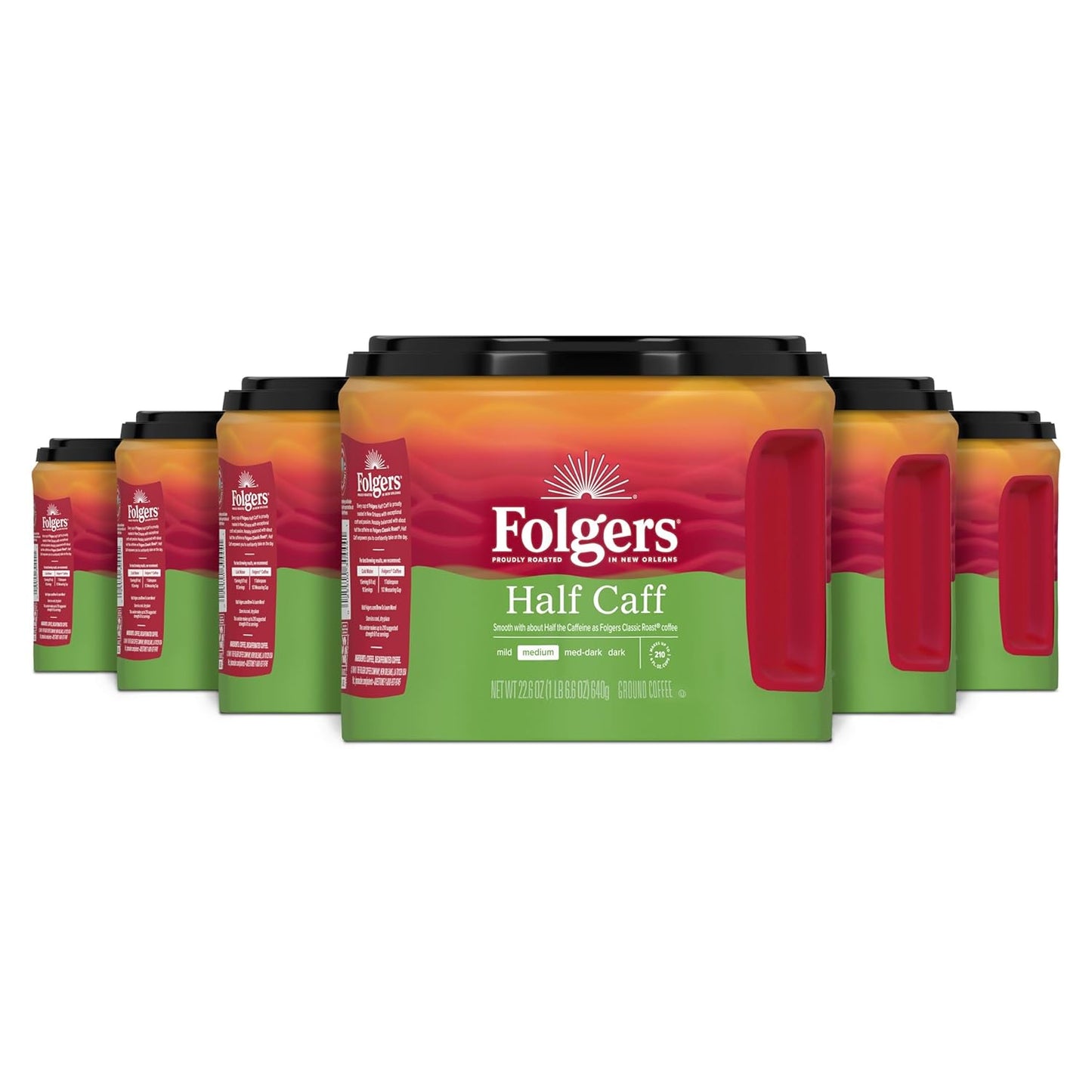 Folgers Half-Caff Medium Roast Ground Coffee, 22.6 Ounce Pack