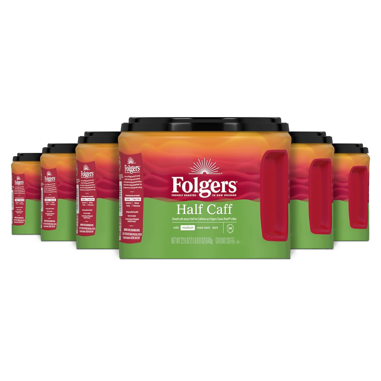 Folgers Half-Caff Medium Roast Ground Coffee, 22.6 Ounce Pack