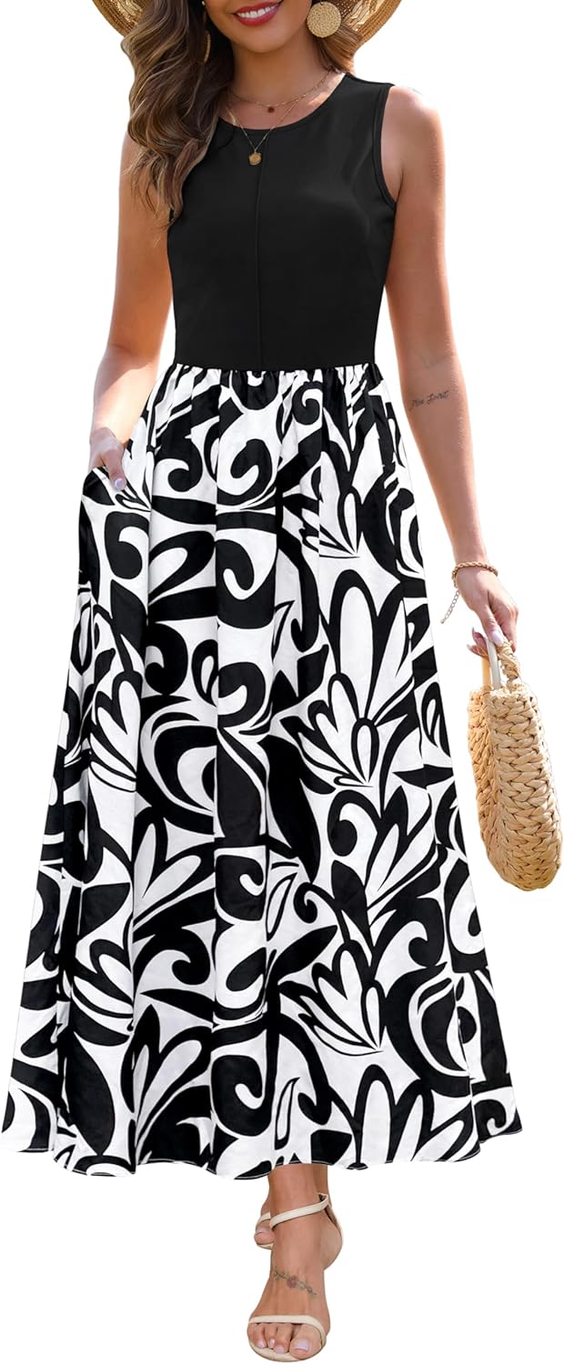 Zattcas Women's Summer Casual Maxi Dress with Pockets and Style